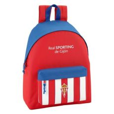 Skolryggsäck Real Sporting de Gijón Vit Röd 33 x 42 x 15 cm
