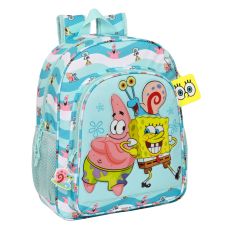 Skolryggsäck Spongebob Stay positive Blå Vit 32 x 38 x 12 cm