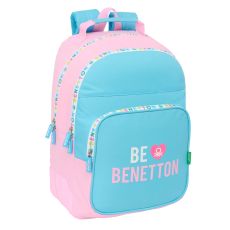 Skolryggsäck Benetton Unique Rosa Turkos 32 x 42 x 15 cm
