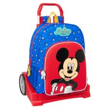 Skolväska med hjul Mickey Mouse Clubhouse Good day Blå 33 x 42 x 14 cm