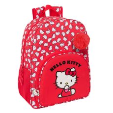 Skolryggsäck Hello Kitty Iconic Vit Röd 33 x 42 x 14 cm