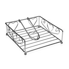 Servetthållare Versa Metall Stål 18,5 x 6 x 18,5 cm Hjärtan