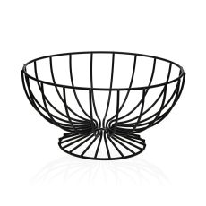 Fruktskål Versa Svart Metall Keramik Stål 26 x 11 x 26 cm