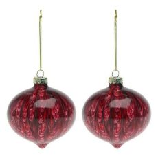 Julgranskulor (2 pcs) 112490 Brun Röd 8 cm (2 antal) Brun