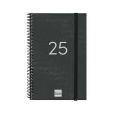 Dagbok Finocam YEAR Svart 11,7 x 18,1 cm 2025