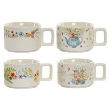Set med kaffekoppar DKD Home Decor Multicolour Metall Bambu Dolomite 260 ml