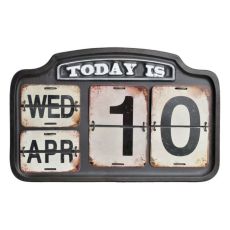Kalender DKD Home Decor Metall 42 x 3,5 x 27 cm Svart Vit