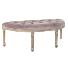 Sittpall DKD Home Decor Naturell Rosa Polyester Sammet Gummiträ (125 x 43 x 48 cm)