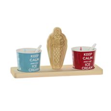 Glasset DKD Home Decor Multicolour Keramik Furu