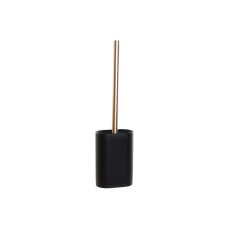 Toalettborste DKD Home Decor Svart Gyllene Harts 10 x 6 x 40 cm