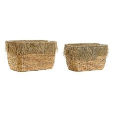 Korg - set DKD Home Decor Brun Multicolour Naturell Frans 40 x 30 x 26 cm