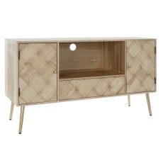 TV-möbler DKD Home Decor 118 x 40 x 65 cm Metall Ljusbrun Paulowniaträ Furu