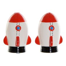 Saltkar med lock DKD Home Decor Vit Röd Dolomite 6,5 x 7 x 9 cm (2 pcs)