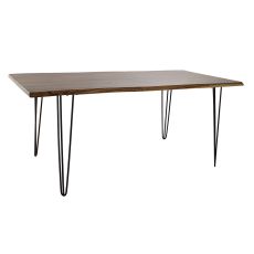 Matsalsbord DKD Home Decor 180 x 87 x 76 cm Svart Metall Brun Akaciaträ