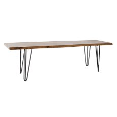 Bänk DKD Home Decor 160 x 46 x 46 cm Naturell Svart Ljusbrun Alpino