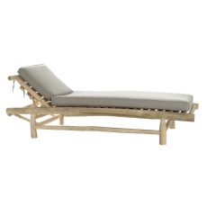 Edények DKD Home Decor Naturell Teak Polyester Ljusgrå (209 x 86 x 35 cm)