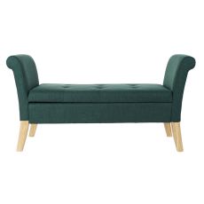 Sittpall DKD Home Decor 8424001795512 Naturell Trä Polyester Grön (130 x 44 x 69 cm)