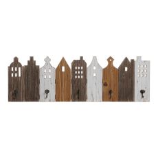 Väggmonterad rockhängare DKD Home Decor Metall Hus 91 x 9,5 x 29,5 cm