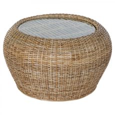 Sidobord DKD Home Decor 8424001825165 82 x 82 x 48 cm Glas Naturell Aluminium