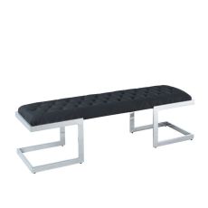 Sittpall DKD Home Decor Svart Polyester Stål (140 x 40 x 40 cm)
