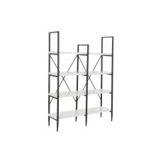 Bokhylla DKD Home Decor Svart Metall Vit 4 Hyllor Trä MDF (110 x 30 x 150 cm)
