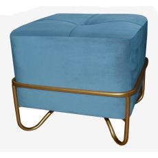 Sittpall DKD Home Decor 8424001850921 Blå Multicolour Gyllene Skum Metall Trä MDF 42 x 42 x 38 cm