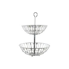 Fruktskål DKD Home Decor Silvrig Metall Plast 28 x 28 x 40 cm