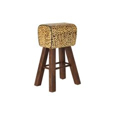 Sittpall DKD Home Decor Svart Trä Brun Läder (43 x 35 x 75 cm)