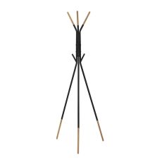 Hattställ DKD Home Decor Svart Naturell Stål Plast Loft 65 x 65 x 179 cm