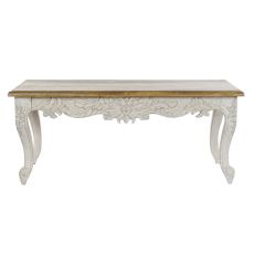 Soffbord DKD Home Decor Vit Naturell 120 x 61 x 49 cm