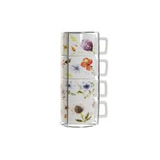 Set med kaffekoppar DKD Home Decor Multicolour Metall Dolomite 260 ml