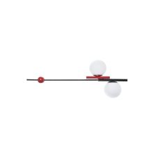Taklampa DKD Home Decor Vit Svart Röd Metall Glas 40 W 44 x 44 x 120 cm