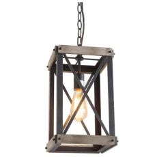 Taklampa DKD Home Decor Svart Metall Brun 220 V 50 W (25 x 25 x 43 cm)