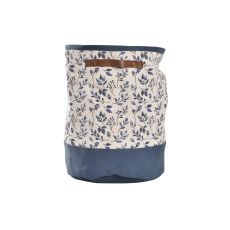 Tvättkorg DKD Home Decor Blå Vit Plast 30 x 30 x 40 cm
