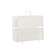 Tidningsställ DKD Home Decor Vit Naturell Metall vide Boho 36,5 x 15 x 41 cm