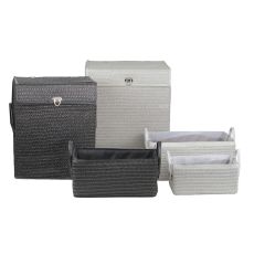 Multifunktionell korg DKD Home Decor Vit Svart polypropen 45 x 34 x 49 cm 4 Kg