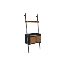 Bokhylla DKD Home Decor Gran Naturell Svart Metall 1 Hyllor (67 x 40 x 155 cm)