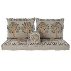 Fåtölj DKD Home Decor Gul Blå Beige 145 x 76 x 1 cm