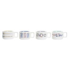 Set med kaffekoppar DKD Home Decor Blå Multicolour Metall Dolomite 260 ml