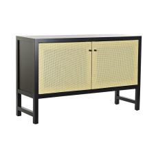 Skänk DKD Home Decor Svart Gran Naturell Rattan (120 x 38 x 76 cm)