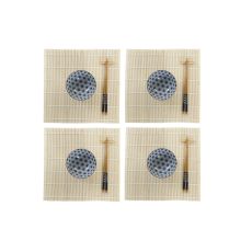 Sushiset DKD Home Decor 14,5 x 14,5 x 31 cm Blå Stengods Orientalisk (16 Delar)