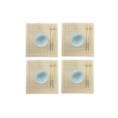 Sushiset DKD Home Decor 14,5 x 14,5 x 31 cm Blå Vit Stengods Orientalisk (16 Delar)