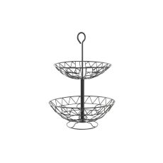 Fruktskål DKD Home Decor Svart Metall Geometrisk 28 x 28 x 40 cm