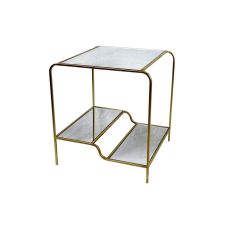 Sidobord DKD Home Decor Gyllene Metall Speglar 50 x 50 x 55 cm