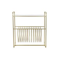 Tidningsställ DKD Home Decor Speglar Gyllene Metall (76 x 35 x 83 cm)