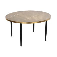 Soffbord DKD Home Decor Glamour Svart Gyllene Trä Metall 85 x 85 x 45 cm