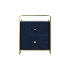 Nattduksbord DKD Home Decor 60 x 35 x 74 cm Glas Blå Gyllene
