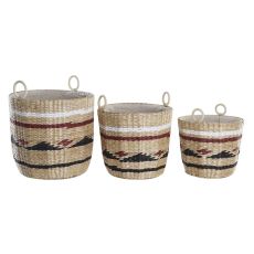 Korg - set DKD Home Decor Polyester Kolonial Fibrer (38 x 38 x 36 cm)