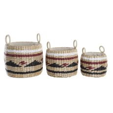 Korg - set DKD Home Decor Naturliga fibrer (30 x 30 x 25 cm)
