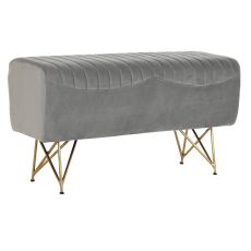 Sittpall DKD Home Decor 90 x 31 x 47 cm Grå Gyllene Metall